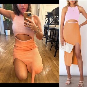 Color block cut out Ribbed dress size Medium